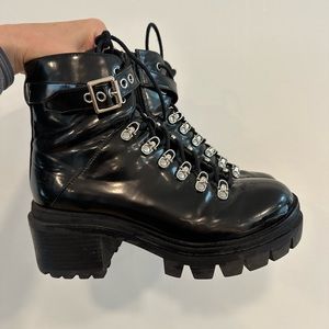 Jeffrey campbell heeled lace up boots